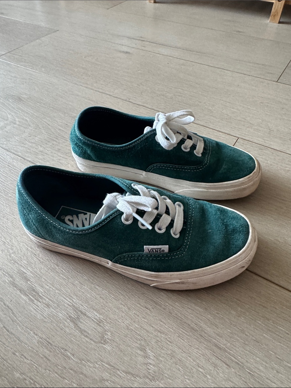 Vans Green Teal Suede Low-Top Sneakers